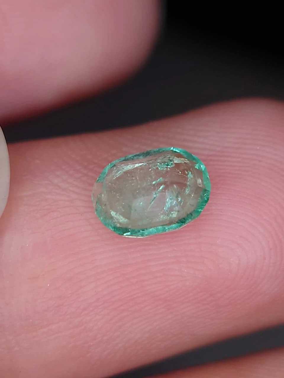 0.7ct Natural Oval Faceted Panjshir Emerald From Afghanistan — view 2